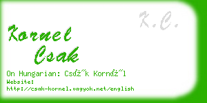 kornel csak business card